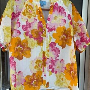CeCe Multicolor Floral Blouse